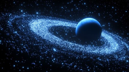Wall Mural - cosmic ringed planet in the galaxy