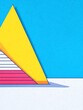 © heinng - Vibrant Digital Painting: Geometric Shapes Gracefully Rise Against a Bold Blue Sky. AI Generated