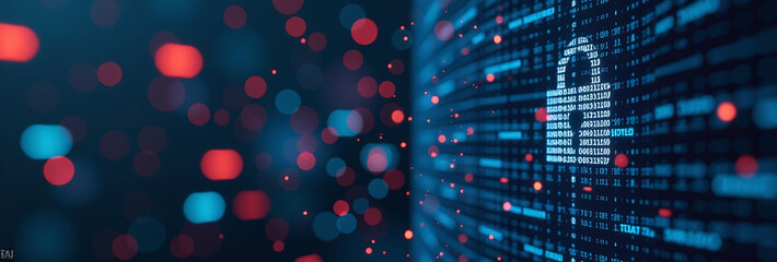 binary code falls top screen digital background secure data concept displayed seamless abstract technology