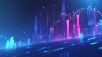 Wall Mural - stock trading, income growth. roi, investment increasing. business profits calculation. demand plann