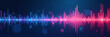 © Galeno - colorful sound waves blue background music wave poster design featuring technology sound wave spot light