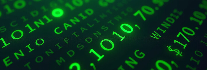 digital vector illustration green binary code representing web technology