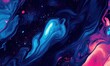 © Vergiliy - Abstract fluid art with vibrant blue and pink swirls, cosmic background, and star-like speckles