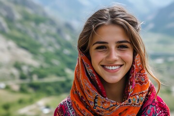 Wall Mural - A beautiful young woman from kosovo