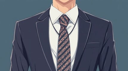 Wall Mural - Stylish Man Wearing a Dark Suit and Tie