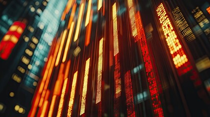 Canvas Print - abstract background with glowing lines resembling a futuristic cityscape or data streams. ideal for 