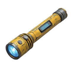 Yellow Flashlight with Blue Beam Light and Display Screen