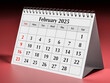 © Alex - February 2025 calendar. One page of annual business desk monthly calendars