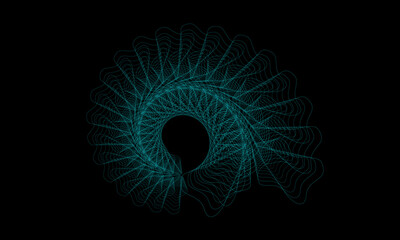 Wall Mural - Spirograph abstract element on a black background	