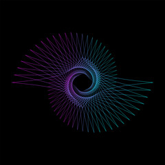 Wall Mural - Spirograph abstract element on a black background	