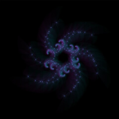 Wall Mural - Spirograph abstract element on a black background