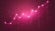 © AI_Nusantara - Pink glowing line graph trending upwards on a dark pink background. Ideal for presentations showcasing growth, financial success, or positive trends.