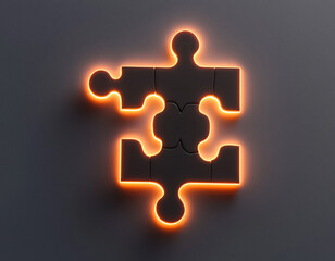 Wall Mural - Glowing Puzzle Pieces