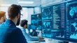 © Napak - Cybersecurity Professionals Analyzing Data on Multiple Screens in Modern Office
