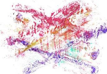 Wall Mural - Colorful watercolor smeared, brush stroke, isolated on white