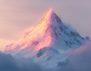 Wall Mural - Pink Sunrise Peak