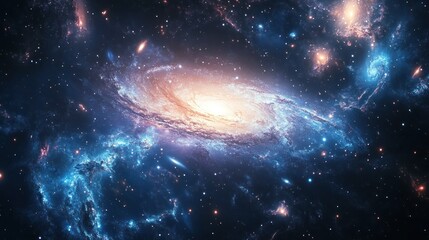 Wall Mural - stunning from the outer space horizon, where bright star clusters dominate the view, background wall