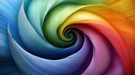 Sticker - Vivid rainbow spiral abstract art. Perfect for backgrounds, wallpapers, or adding a pop of color to any design.