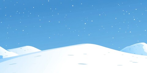 Snowy landscape under a clear blue winter sky