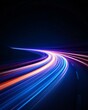 © MaxStock - Dynamic Light Trails on a Curved Road