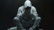© Tyoma - A man is sitting on the ground with his hands on his face