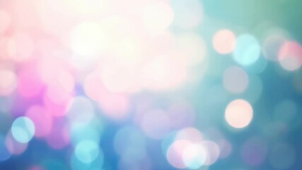 Wall Mural - Dreamy pastel bokeh background with soft focus circles. Magical abstract light effect in pink, blue, and purple hues. Ethereal blurred backdrop for romantic designs with copy space