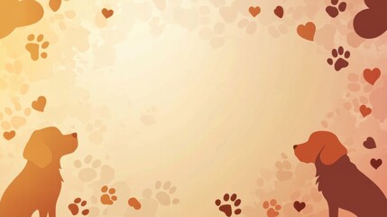 Wall Mural - national dog day abstract background. featuring soft browns, yellows, and oranges. highlighting loya