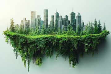 Wall Mural - The sustainable industry, driven by green energy, is central to the ESG concept