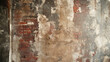 © romanets_v - Weathered brick wall with peeling paint and exposed areas
