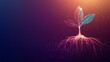 © Khaligo - Glowing plant growing from roots symbolizing innovation and technology