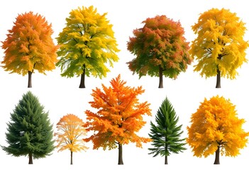 Sticker - set of autumn trees