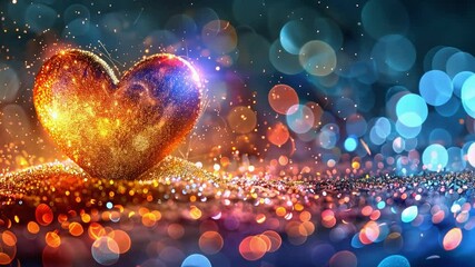 Fototapete - This sparkling heart creates a romantic vibe, perfect for love celebrations.