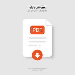 Fototapete - Download button icon. Upload icon. Down arrow bottom side symbol. Click here button. Save cloud icon push button for UI UX, website, mobile application. Download pdf file button