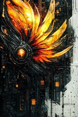 Wall Mural - Abstract Futuristic Technological Design