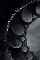 Wall Mural - intricate water bubbles in dark composition