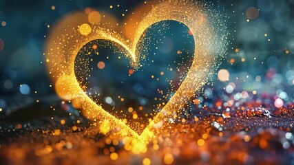 Poster - This heart shaped sparkler creates a mesmerizing effect, enhancing the mood for a romantic celebration.