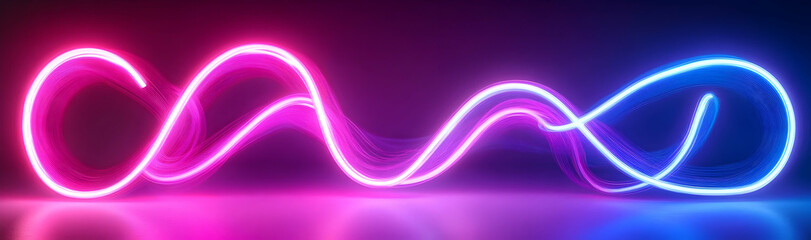 Wall Mural - sleek high-speed neon light trails in pink and blue symbolizing technology and connection