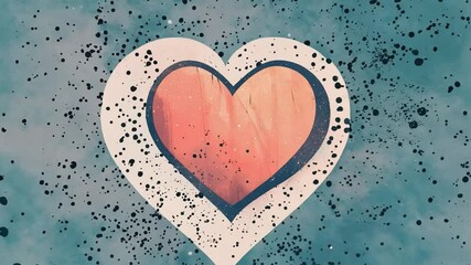 Fototapete - This Abstract heart design in pastel tones, enhanced by dynamic splashes of art and emotion.
