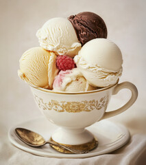 Wall Mural - vintage cup of ice cream