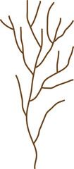 Simple Brown Bare Tree Branch Illustration
