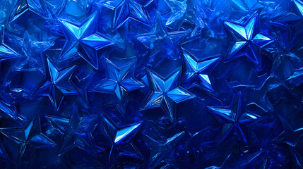 Wall Mural - Vibrant Sapphire Blue Star Patterns Twinkling in the Night