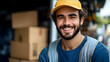 © addison - 2023 professional photograph Smiling delivery worker copy space