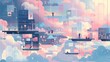 © AN STOCK - A conceptual representation of cyber-physical systems (CPS) illustrated through various information being uploaded to the cloud and analyzed, showcasing Cloud Computing