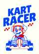 © bazzier - Vintage shirt design of  Kart Racing with Dog Mascot