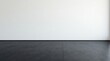 © vattana - Empty Room with White Wall and Dark Floor Tiles for Design Projects