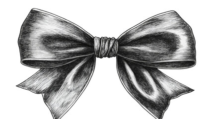 Elegant black and white ribbon illustration.