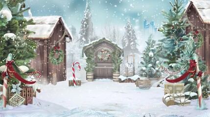 digital background north pole background fantasy