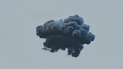 Wall Mural - Top down view artillery explosion rendered dramatic smoke effects presented high quality 4K animation transparency overlays