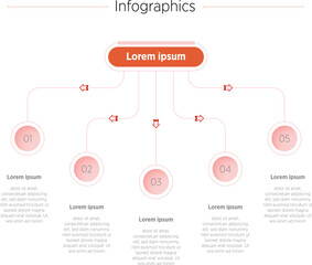 Wall Mural - Modern Vector infographic label design with circle infographic template design and 5 options or steps. Can be used for process diagram, presentations, workflow layout, banner, flow chart, info graph.