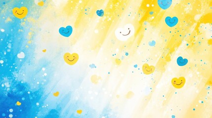 Wall Mural - world smile day abstract background. featuring bright yellows, oranges, and whites. highlighting hap